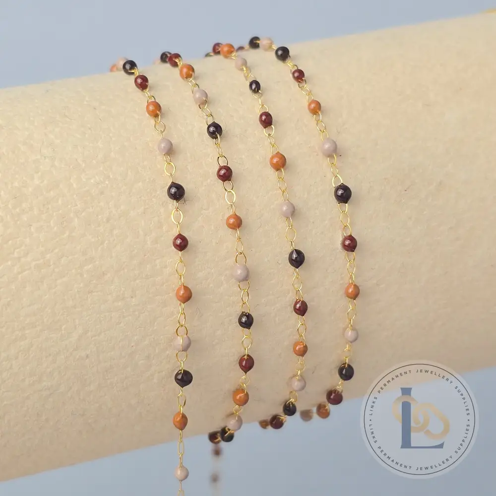 1.5mm Cappuccino Enamel Flat Cable Chain - Image 3