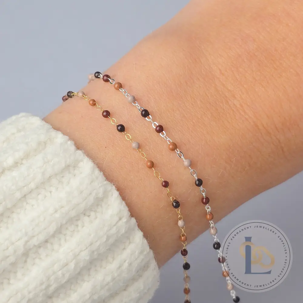 1.5mm Cappuccino Enamel Flat Cable Chain - Image 4