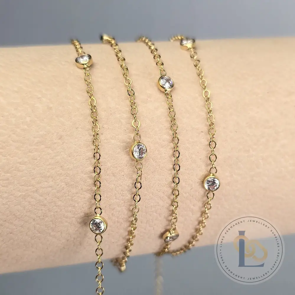 1.7mm Flat Cable Cubic Zirconia Chain - Image 3