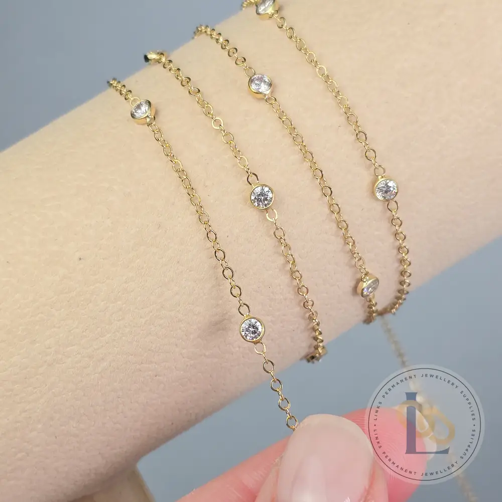 1.7mm Flat Cable Cubic Zirconia Chain - Image 4