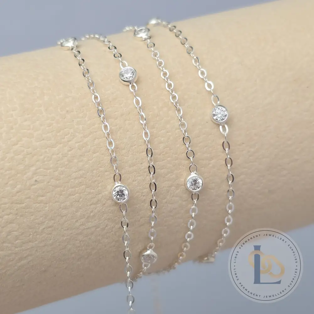 1.7mm Flat Cable Cubic Zirconia Chain - Image 6