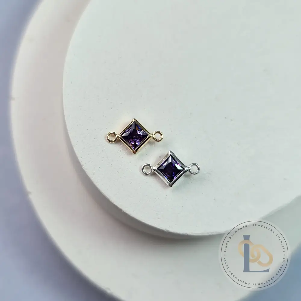 4mm Diamond Birthstone Connector - Image 10