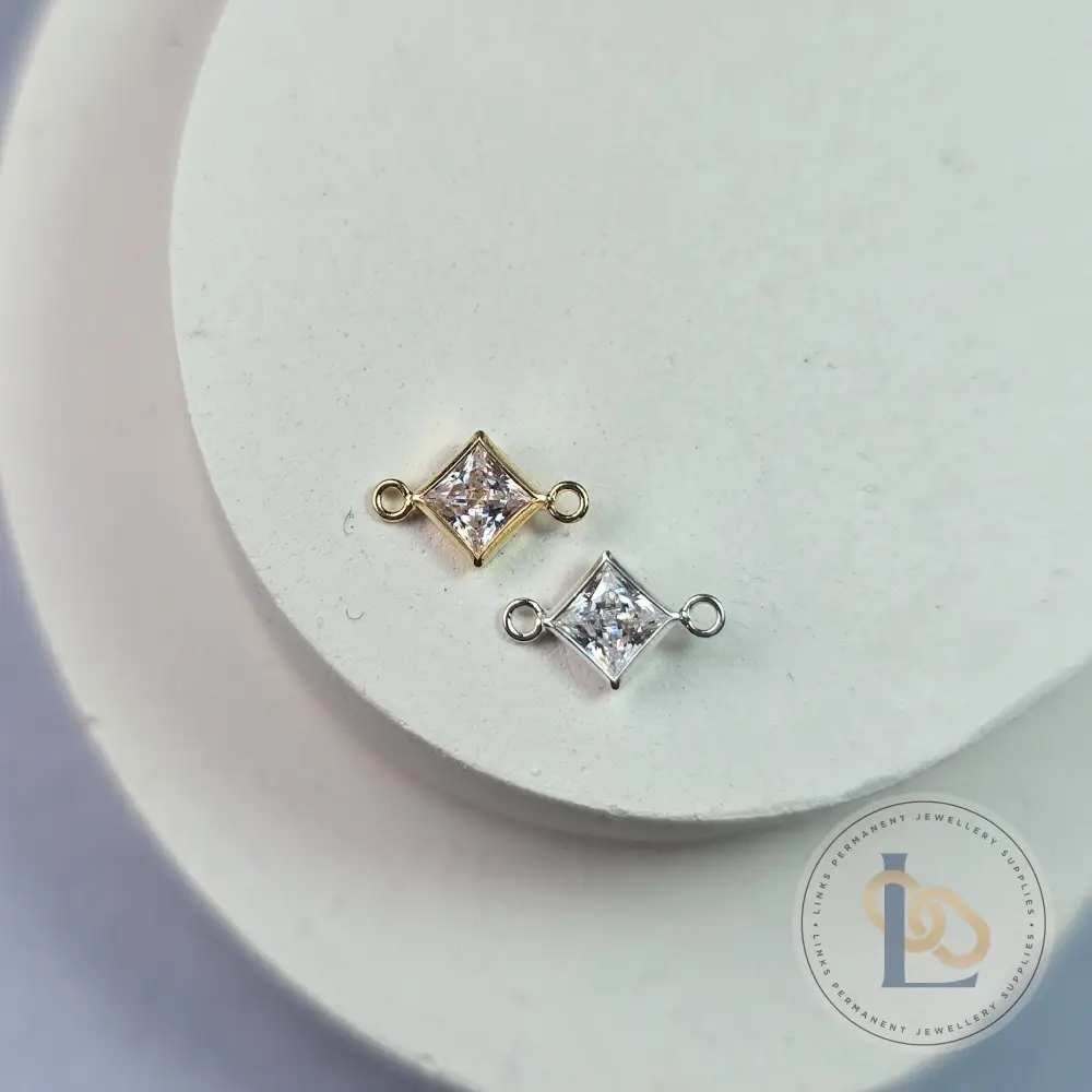 4mm Diamond Birthstone Connector - Image 5