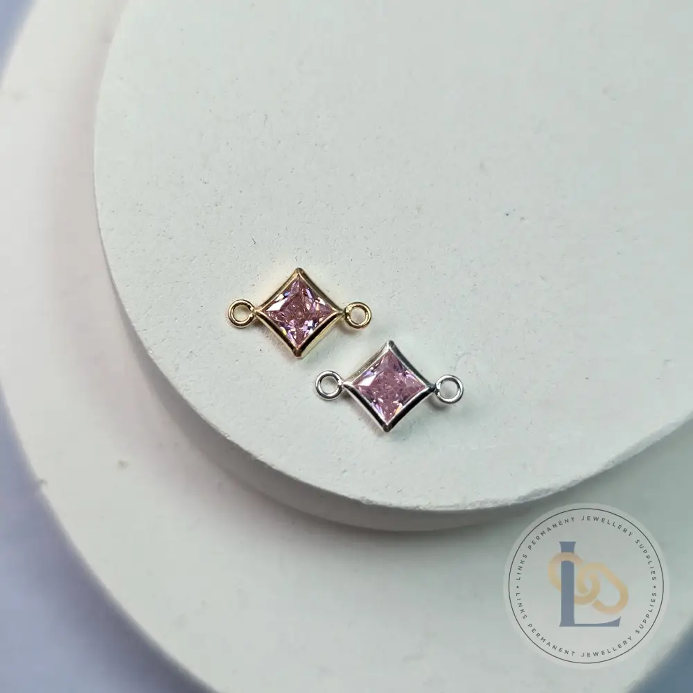 4mm Diamond Birthstone Connector - Image 7