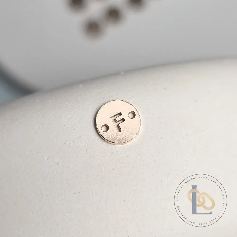 14k Gold Filled Round Initial Connector Charm - Image 10
