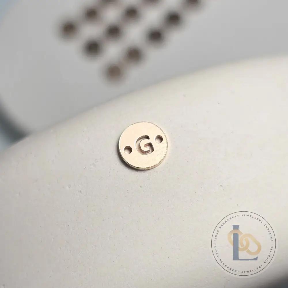 14k Gold Filled Round Initial Connector Charm - Image 11