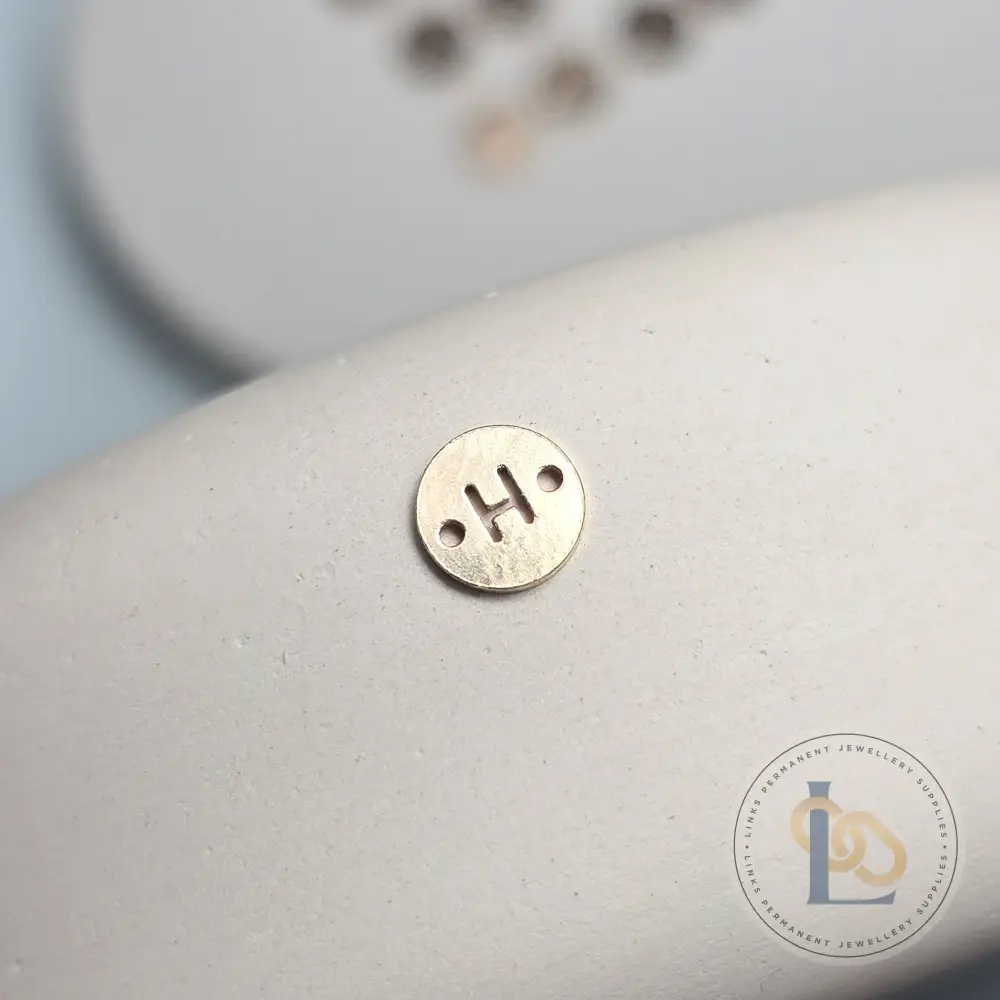 14k Gold Filled Round Initial Connector Charm - Image 12