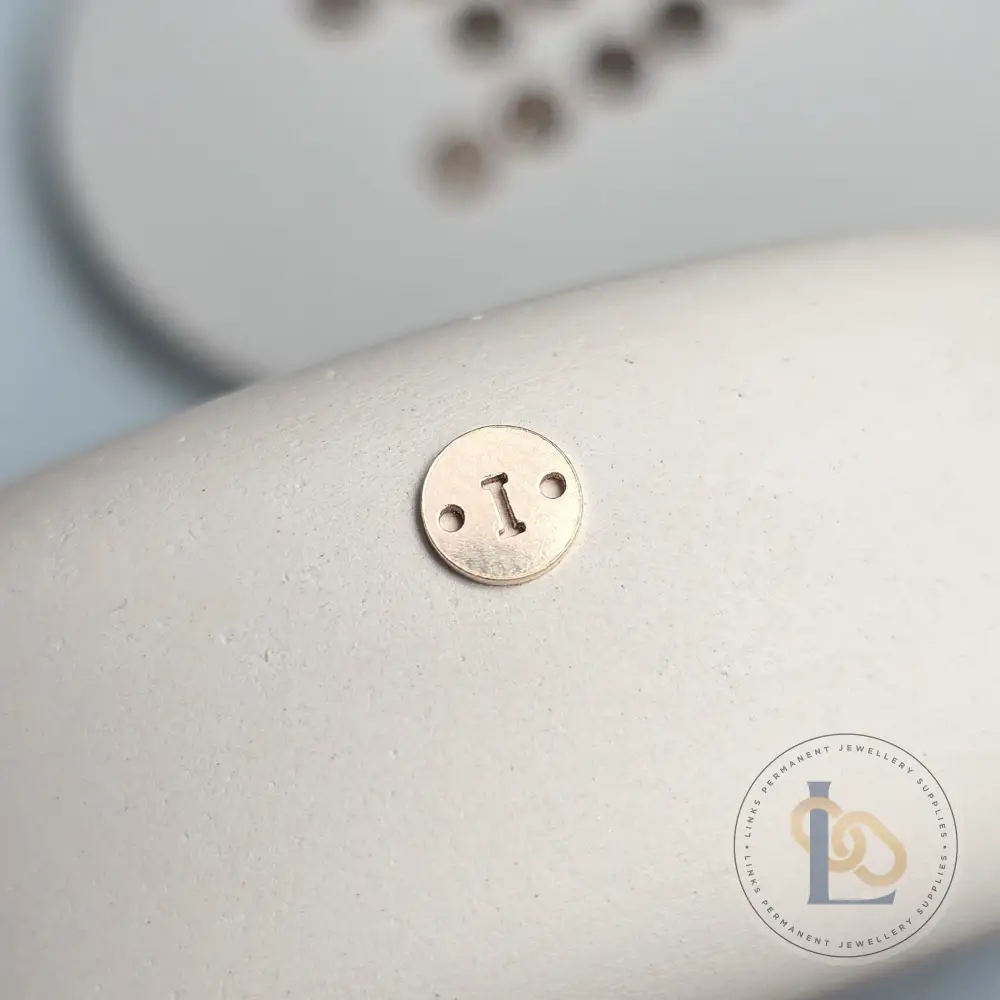 14k Gold Filled Round Initial Connector Charm - Image 13