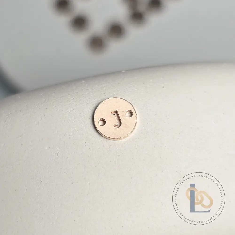 14k Gold Filled Round Initial Connector Charm - Image 14