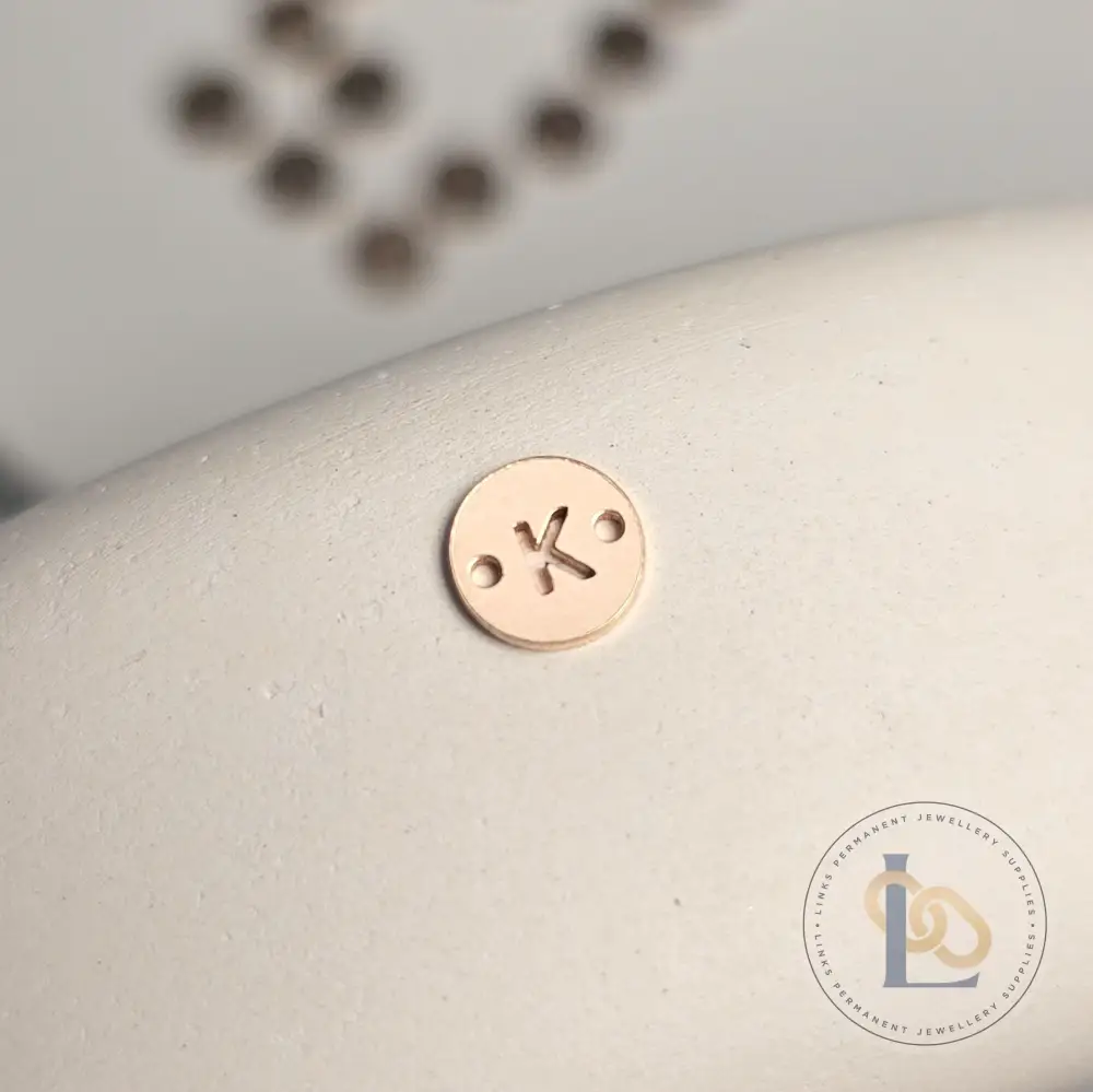 14k Gold Filled Round Initial Connector Charm - Image 15