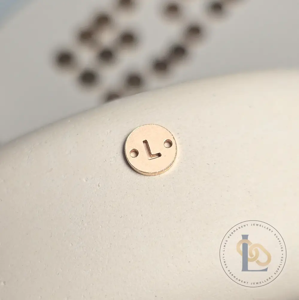 14k Gold Filled Round Initial Connector Charm - Image 16