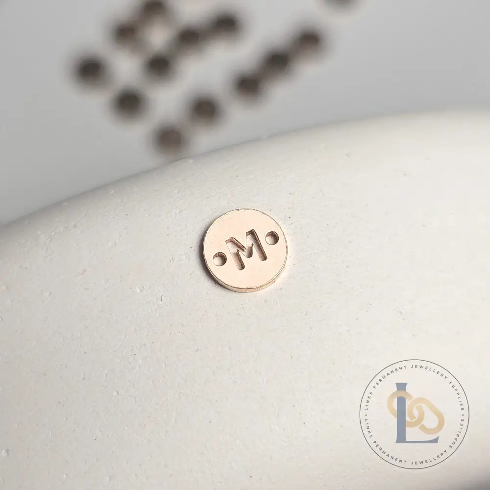 14k Gold Filled Round Initial Connector Charm - Image 17