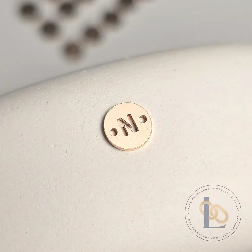 14k Gold Filled Round Initial Connector Charm - Image 18