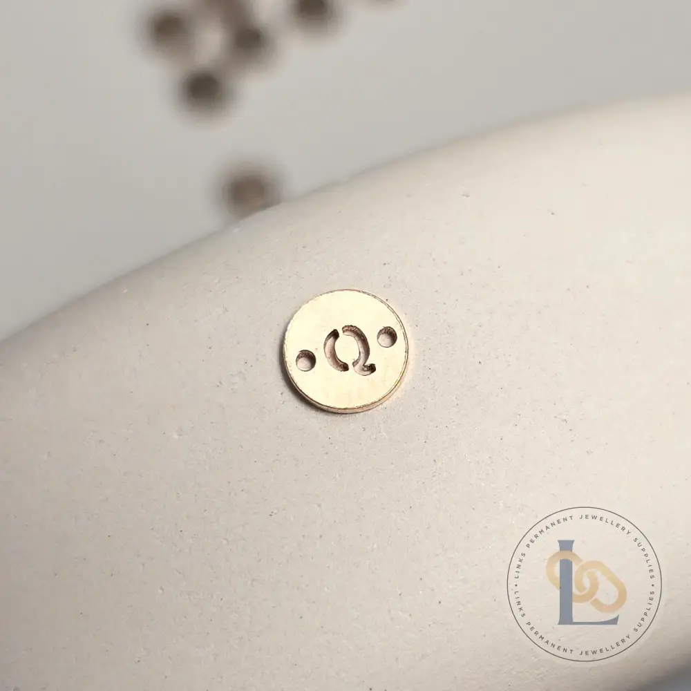 14k Gold Filled Round Initial Connector Charm - Image 21