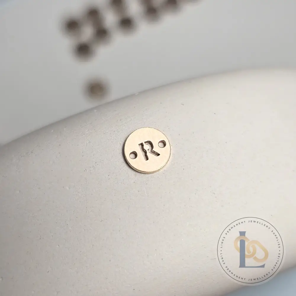 14k Gold Filled Round Initial Connector Charm - Image 22