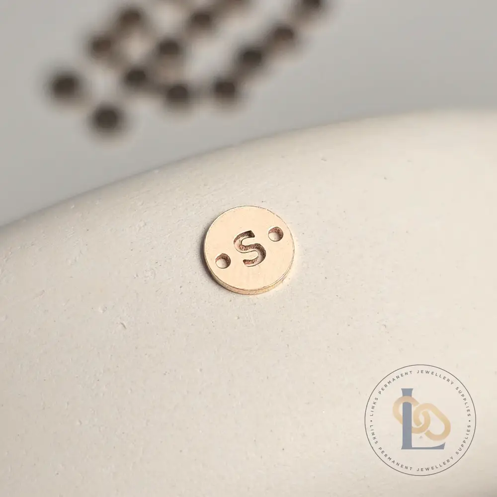 14k Gold Filled Round Initial Connector Charm - Image 23