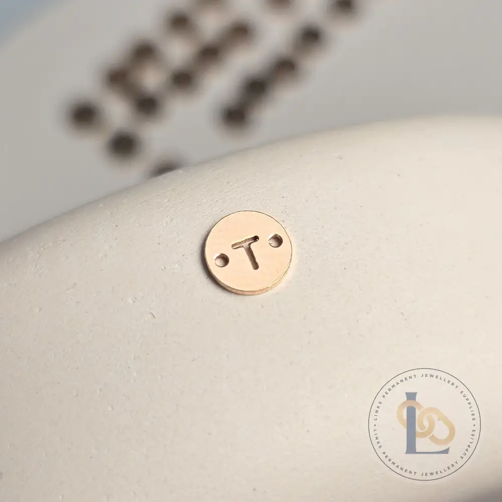 14k Gold Filled Round Initial Connector Charm - Image 24