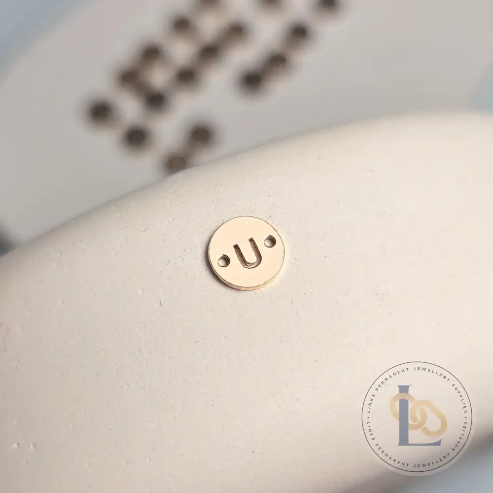 14k Gold Filled Round Initial Connector Charm - Image 25