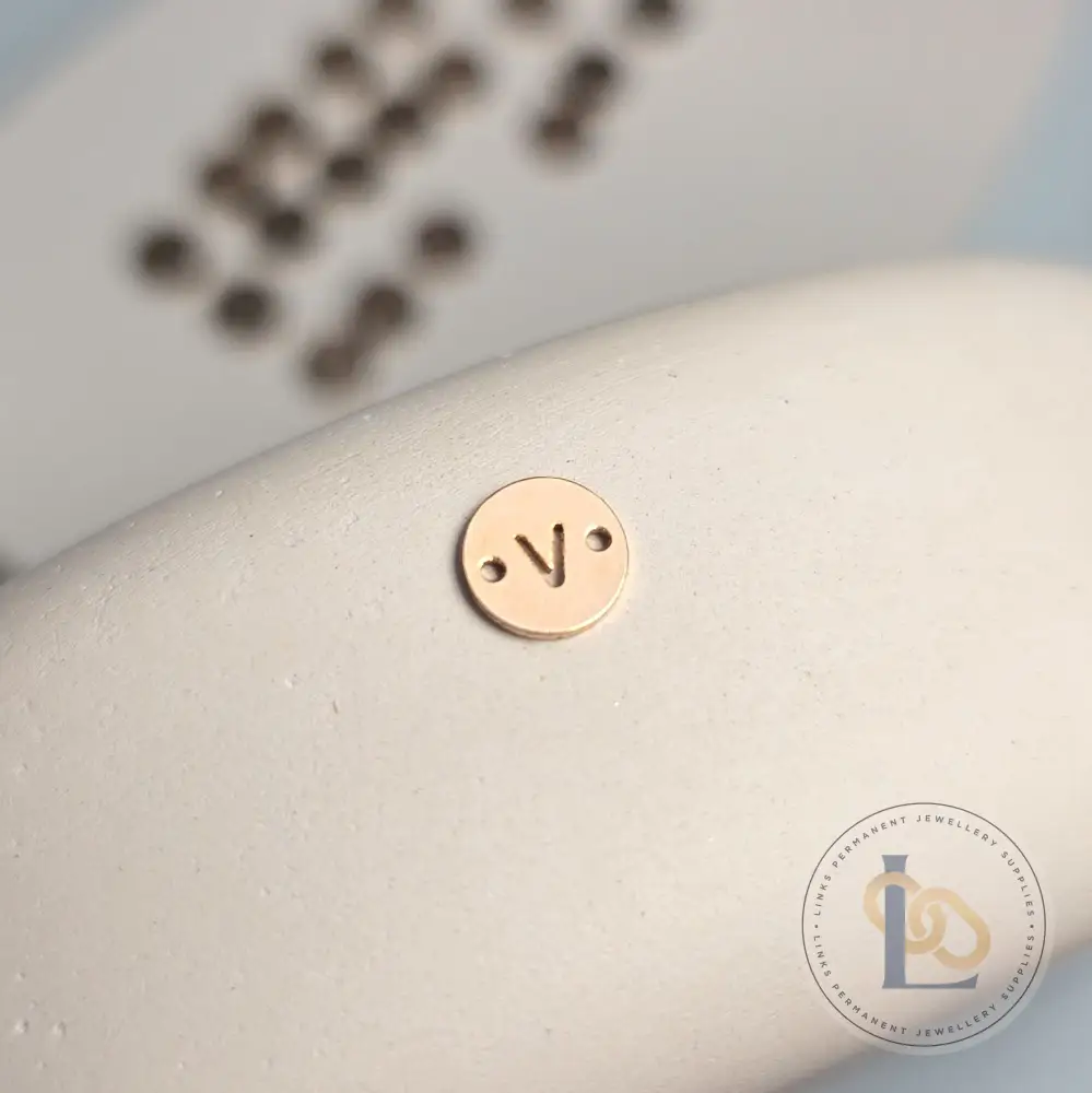 14k Gold Filled Round Initial Connector Charm - Image 26