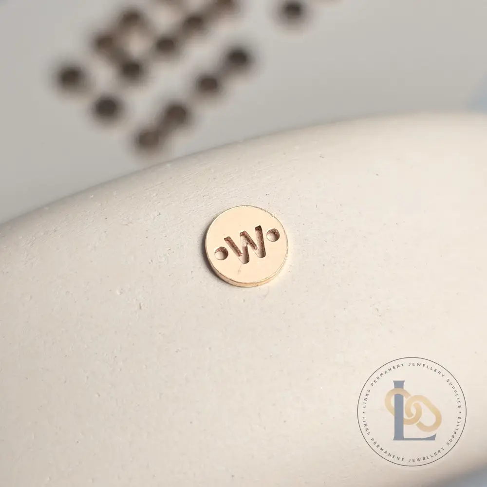 14k Gold Filled Round Initial Connector Charm - Image 27