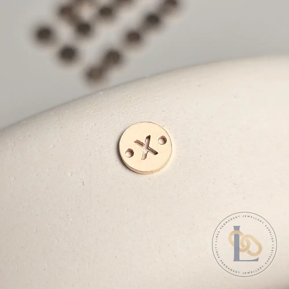 14k Gold Filled Round Initial Connector Charm - Image 28