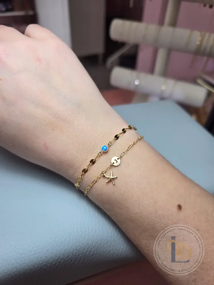 14k Gold Filled Round Initial Connector Charm - Image 3