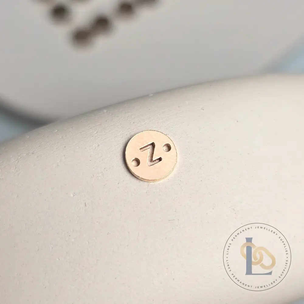 14k Gold Filled Round Initial Connector Charm - Image 30