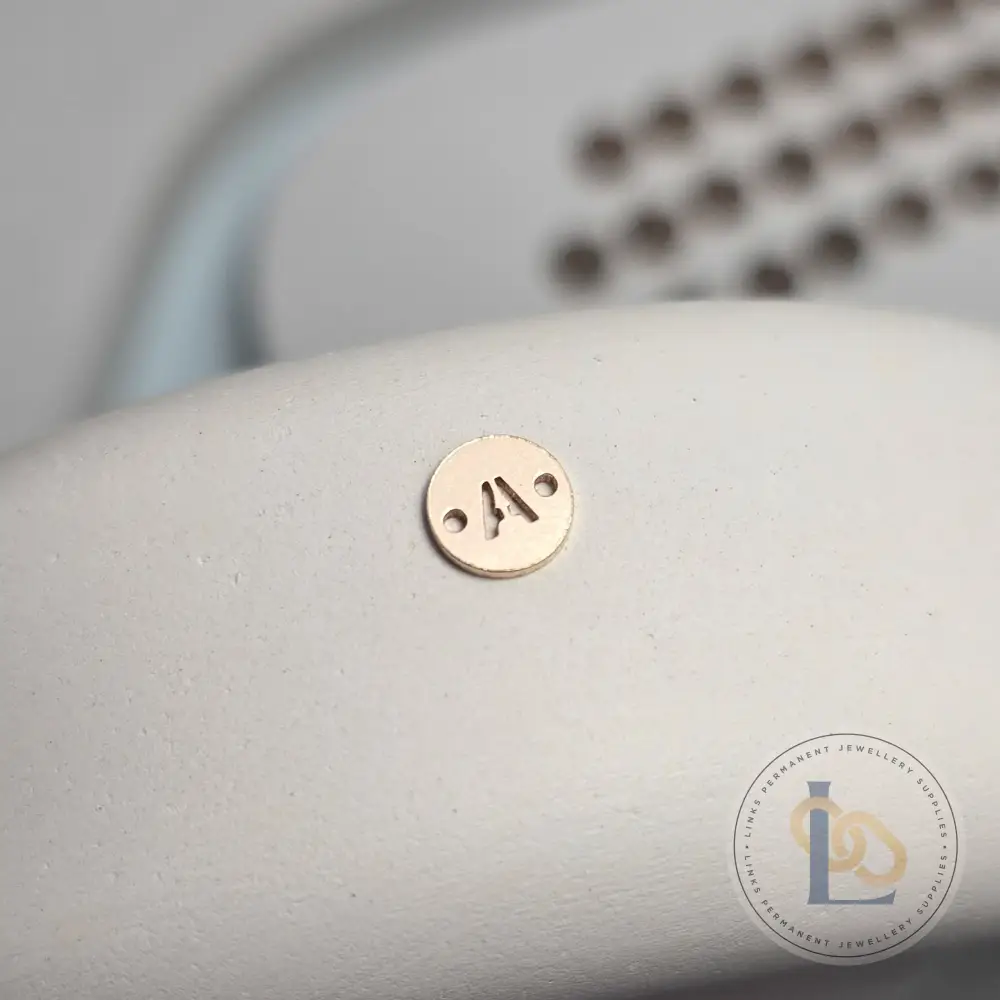 14k Gold Filled Round Initial Connector Charm - Image 5