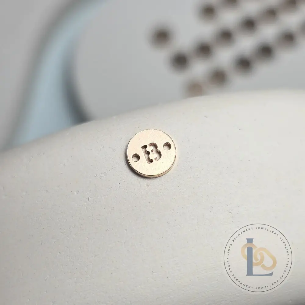 14k Gold Filled Round Initial Connector Charm - Image 6