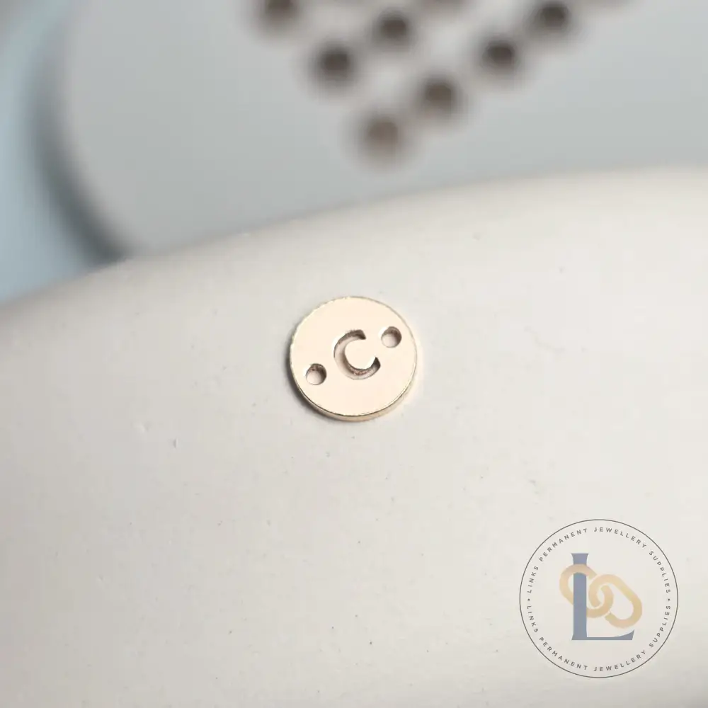 14k Gold Filled Round Initial Connector Charm - Image 7