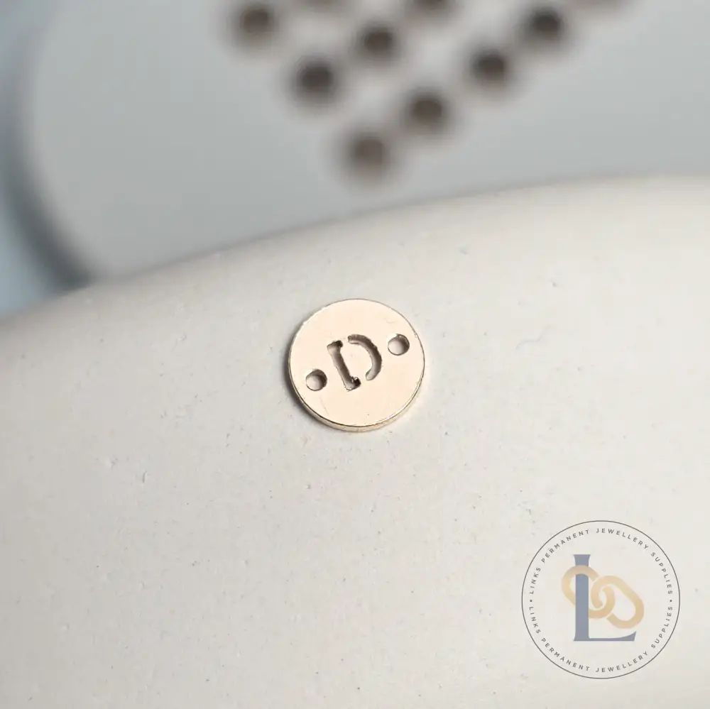14k Gold Filled Round Initial Connector Charm - Image 8