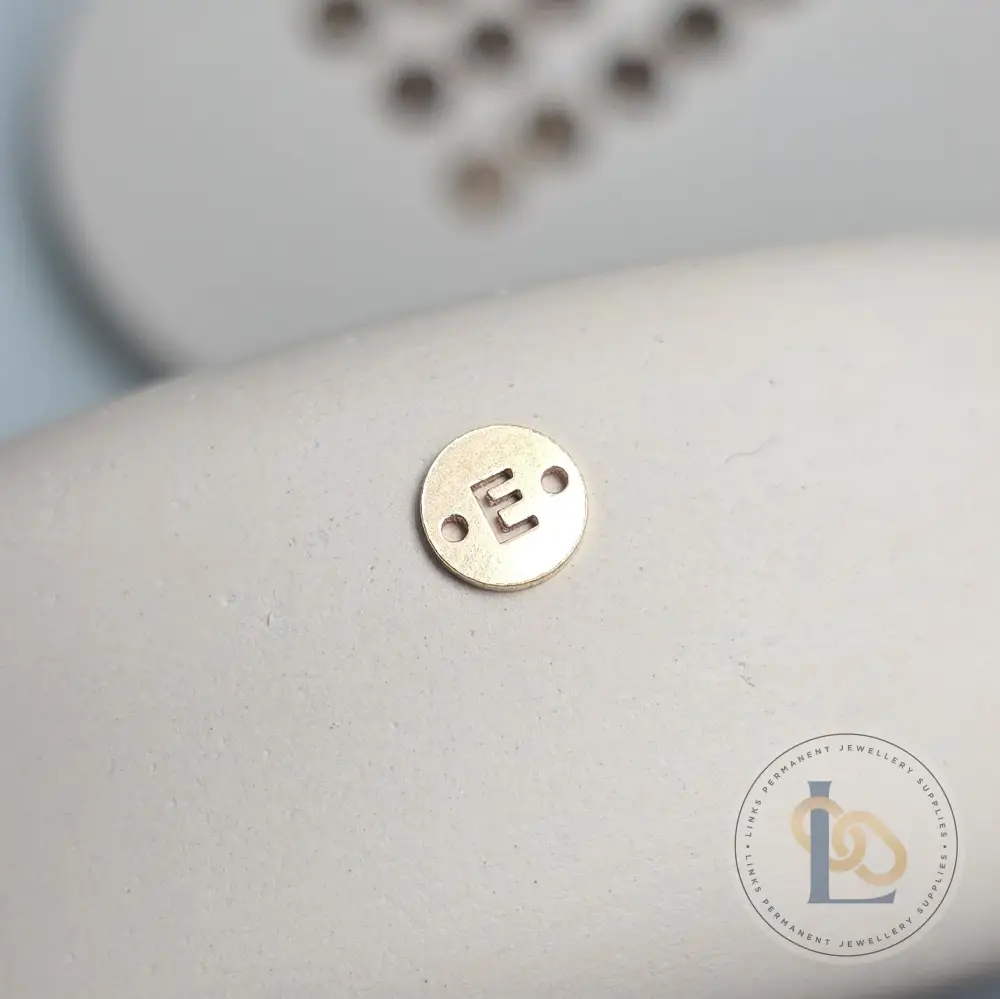 14k Gold Filled Round Initial Connector Charm - Image 9