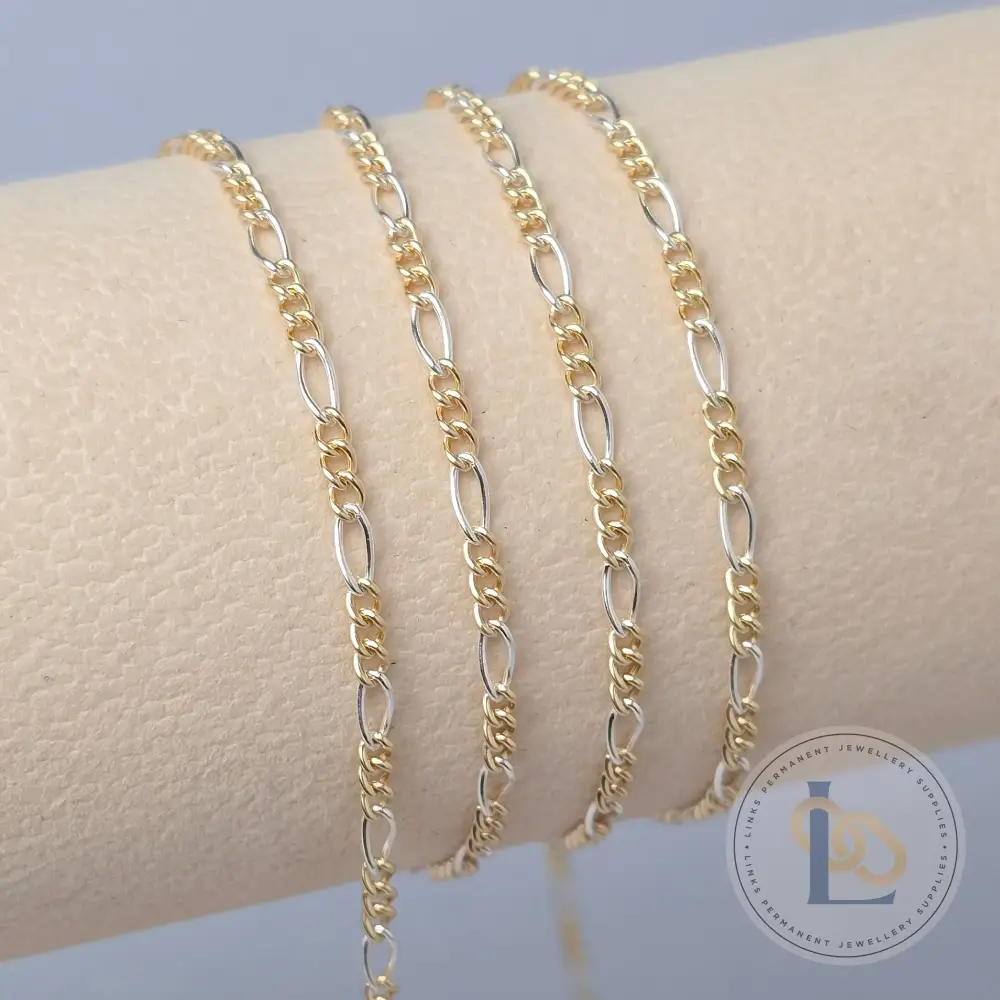 2.7mm Mixed Metal Figaro Chain - Image 3