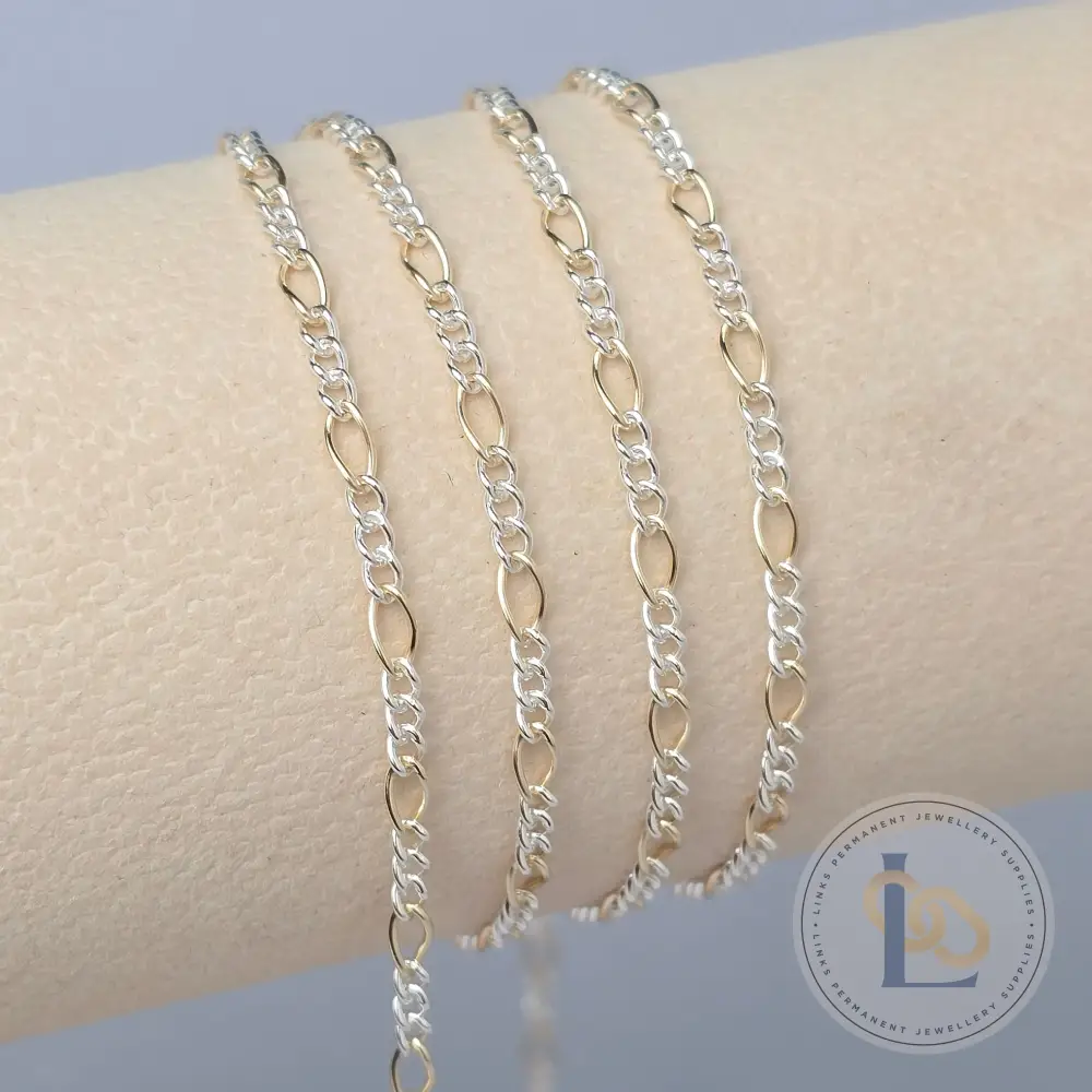 2.7mm Mixed Metal Figaro Chain - Image 4