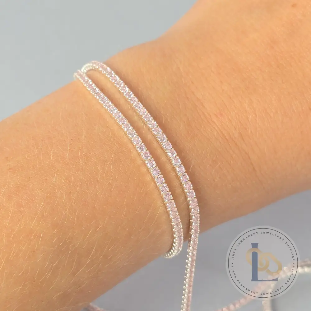 2mm Light Pink Tennis Chain - Image 3