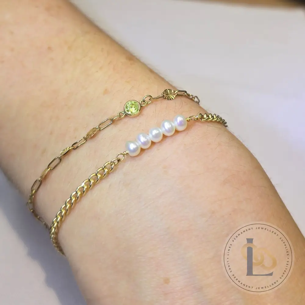 3 Freshwater Rice Pearl Connector Charm - Image 4