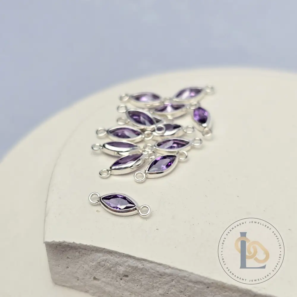 6mm Marquise Birthstone Connector - Image 17