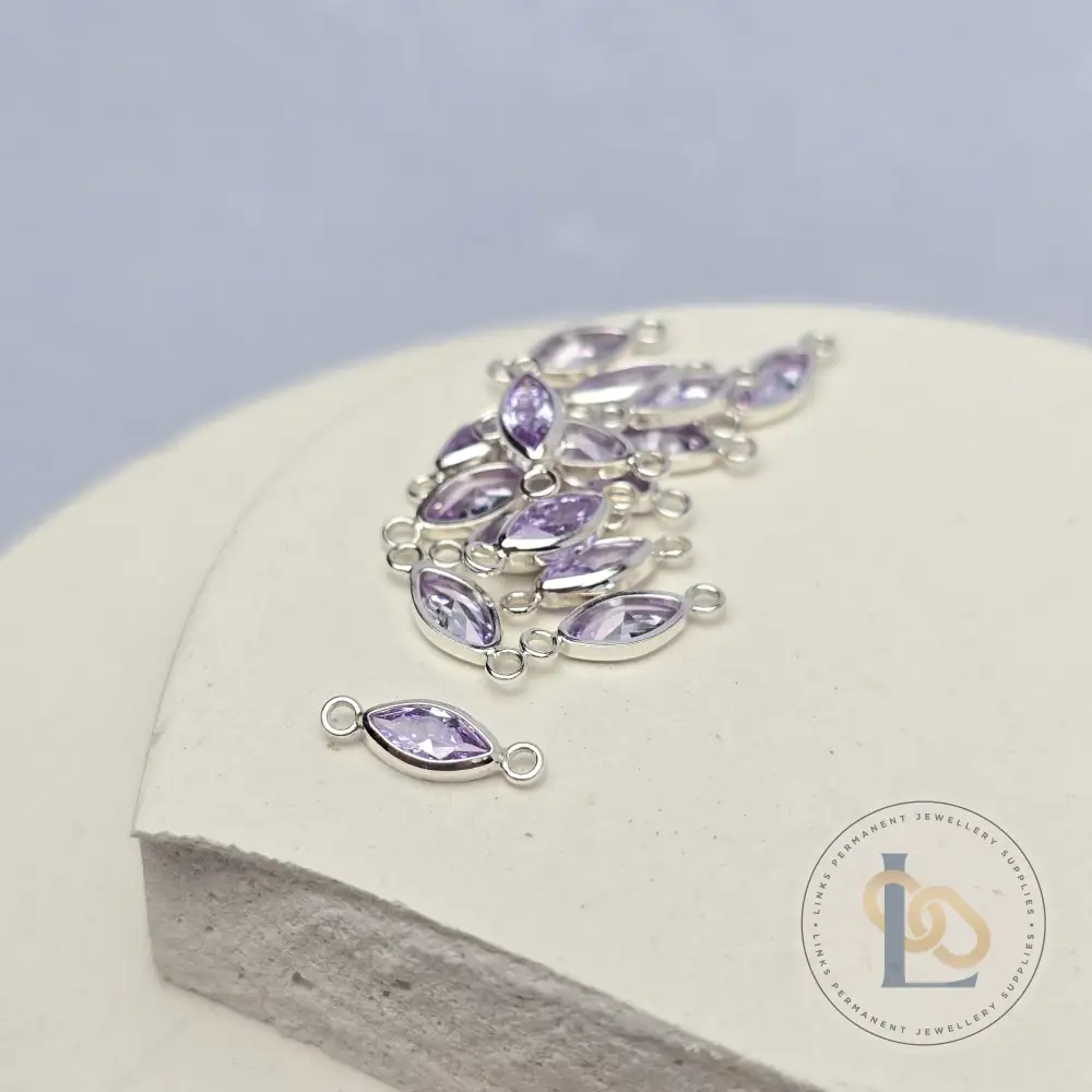 6mm Marquise Birthstone Connector - Image 21