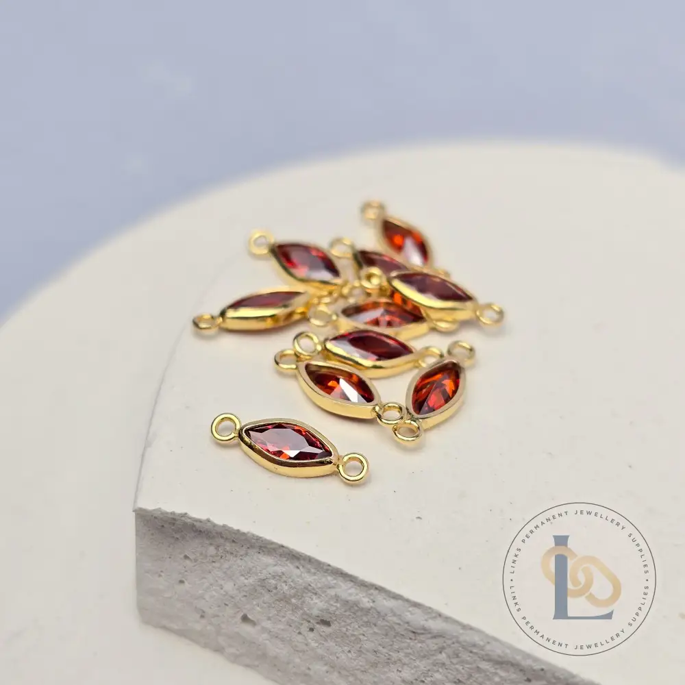 6mm Marquise Birthstone Connector - Image 3