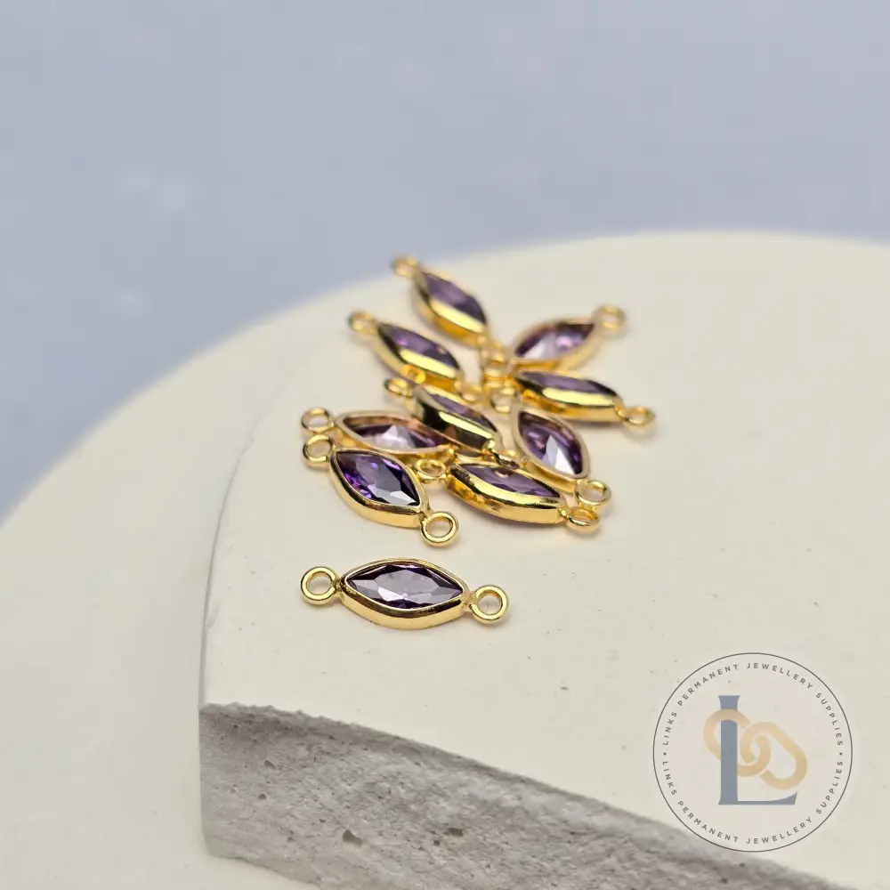 6mm Marquise Birthstone Connector - Image 4