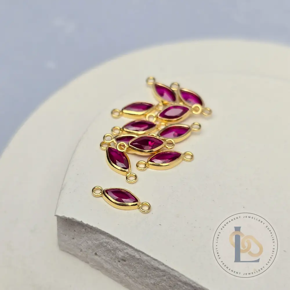 6mm Marquise Birthstone Connector - Image 9