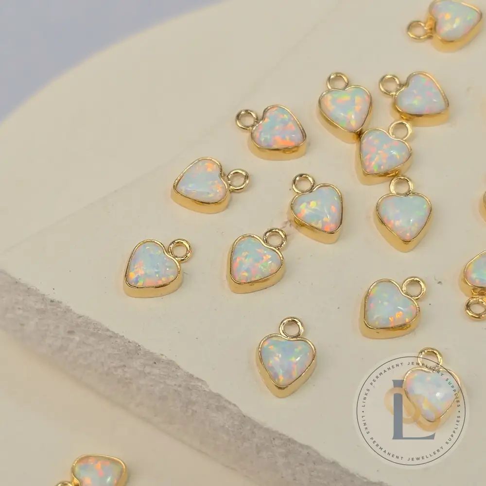 4mm Opal Heart Charm - Image 3