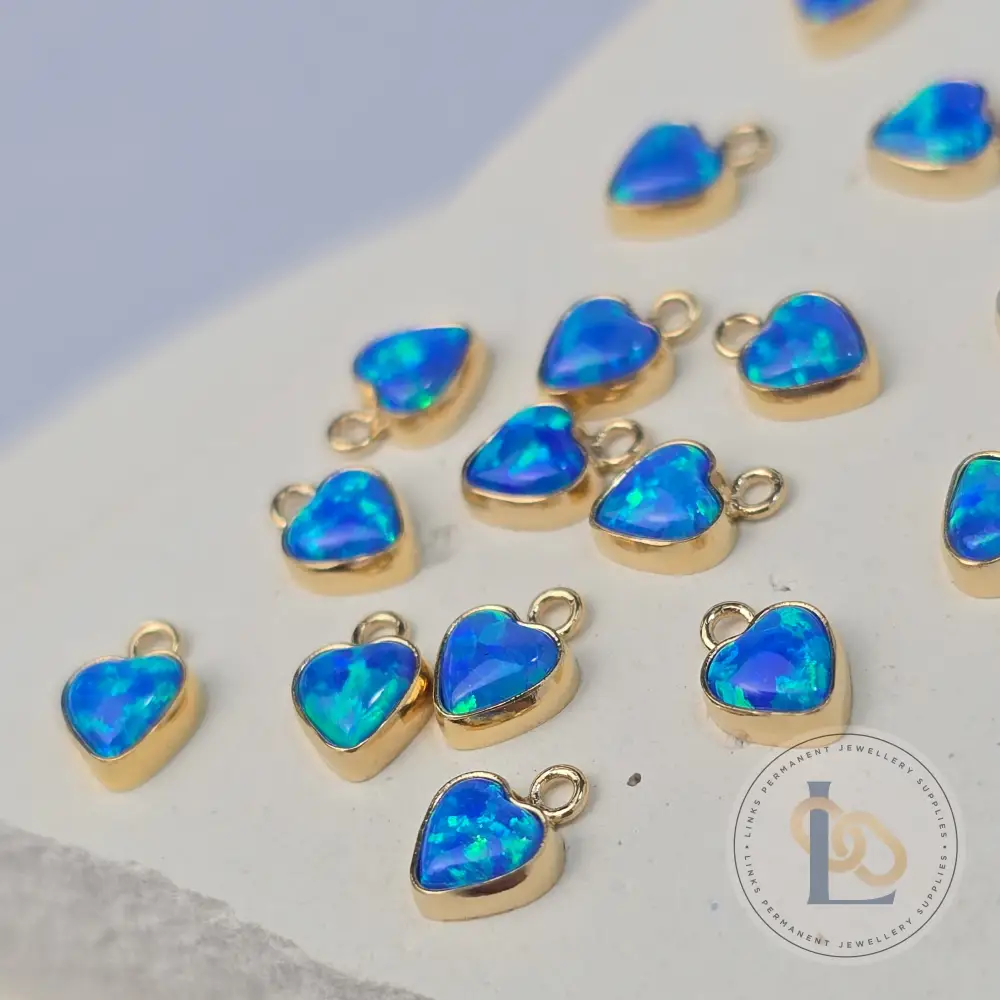 4mm Opal Heart Charm - Image 4