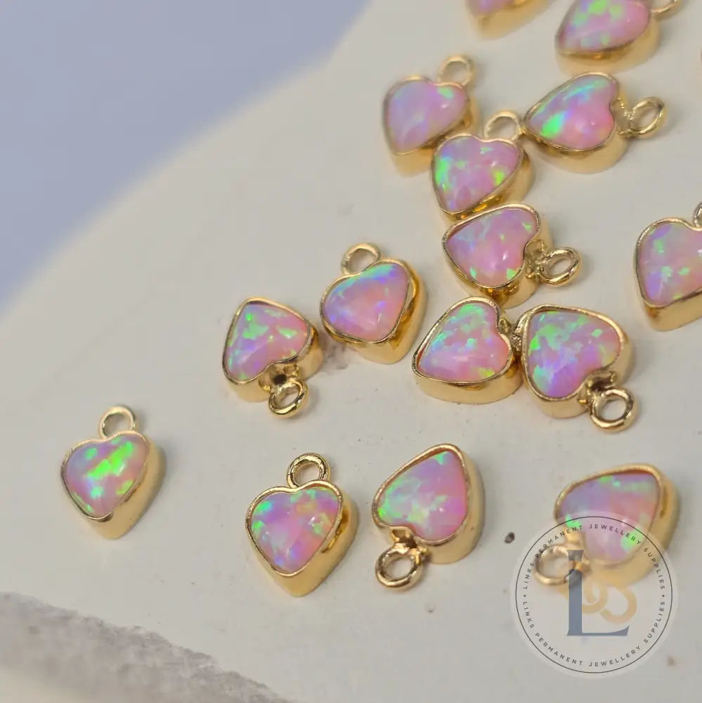4mm Opal Heart Charm - Image 5