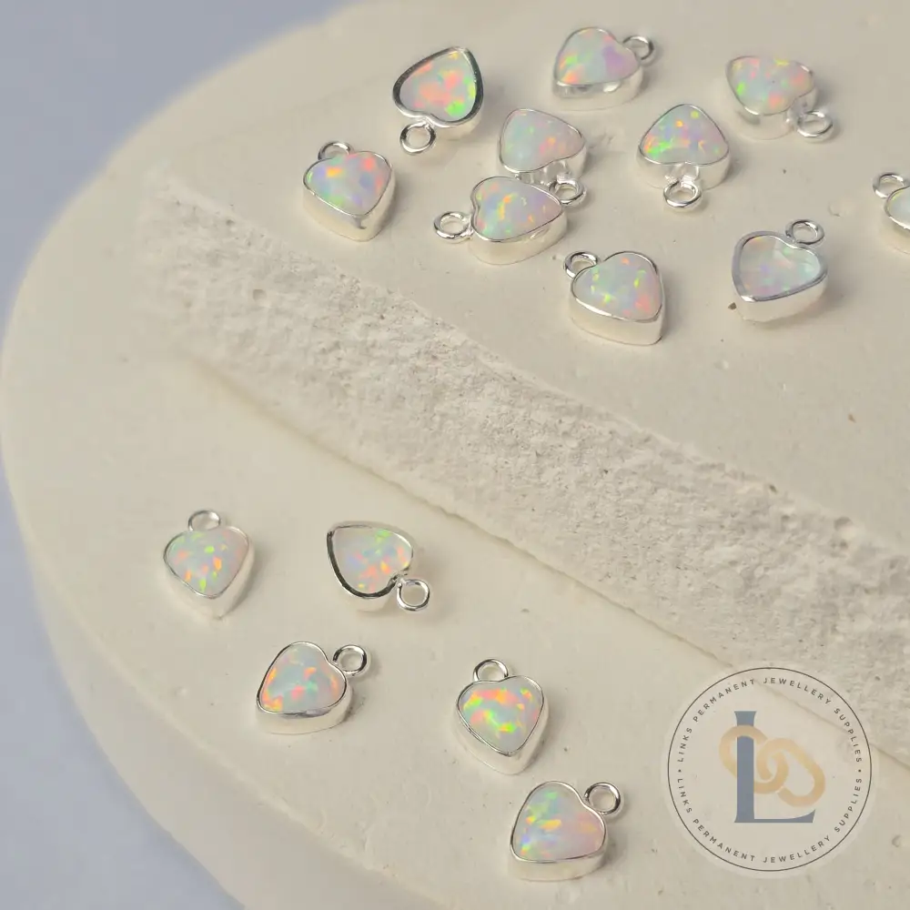 4mm Opal Heart Charm - Image 7