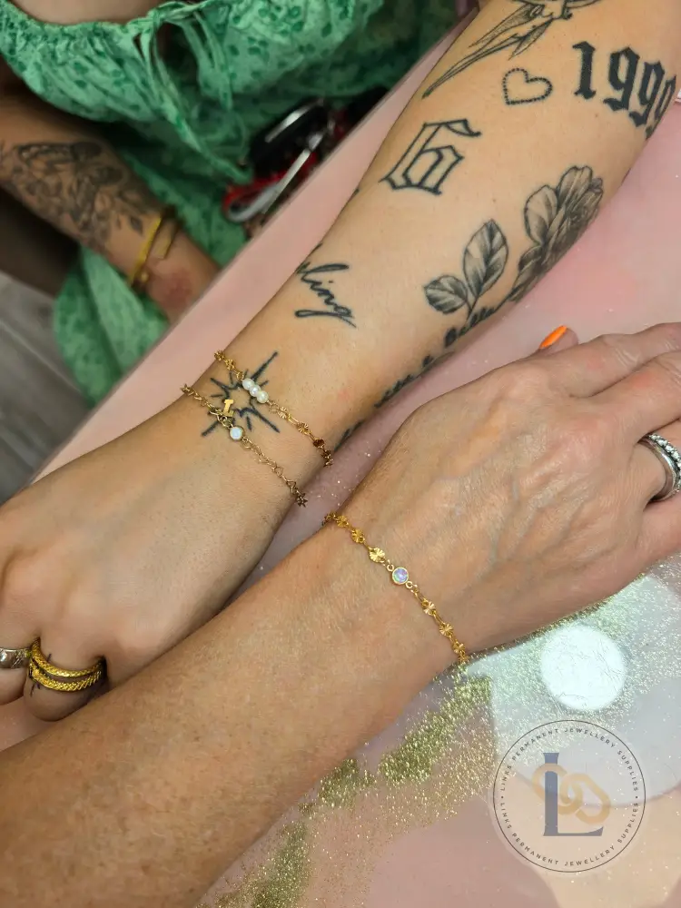 4mm Pink Opal Connector Charm - Image 4