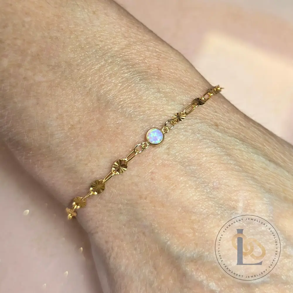 4mm Pink Opal Connector Charm - Image 5