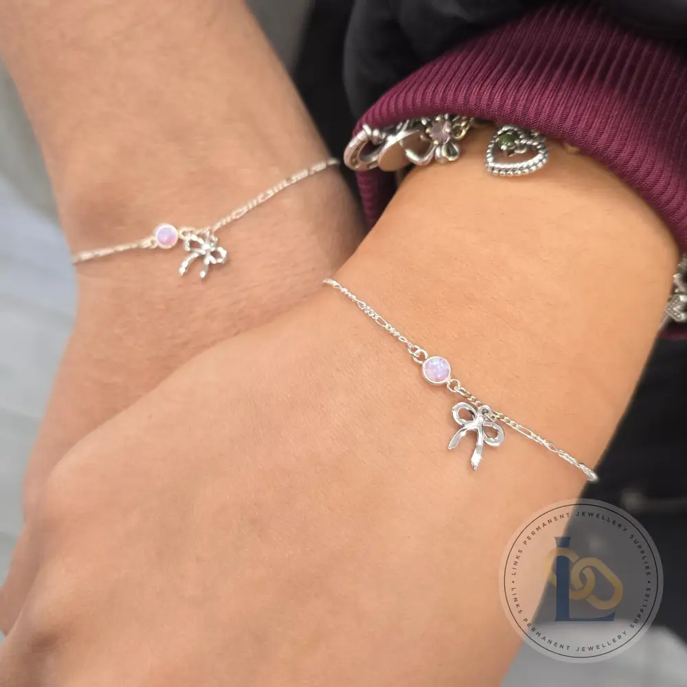 4mm Pink Opal Connector Charm - Image 6