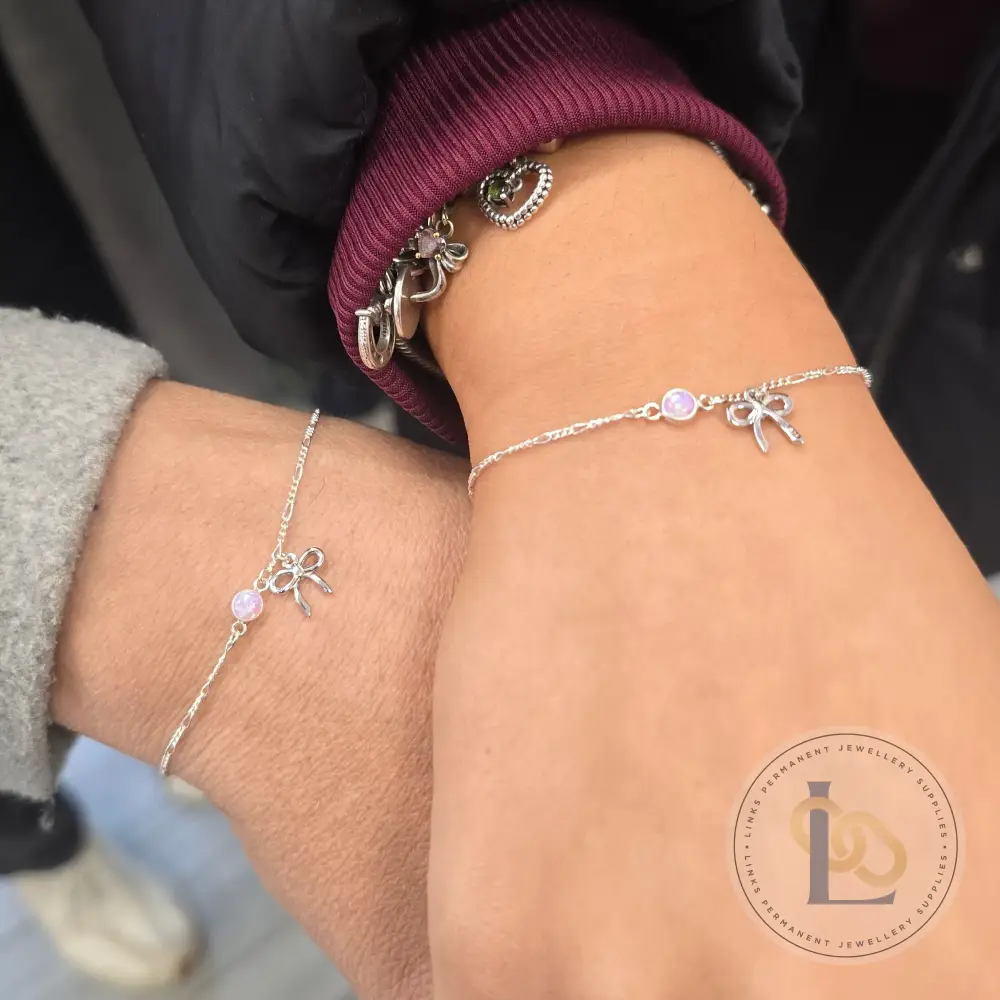 4mm Pink Opal Connector Charm - Image 7