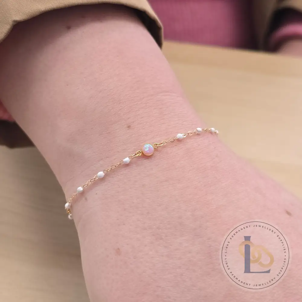 4mm Pink Opal Connector Charm - Image 8